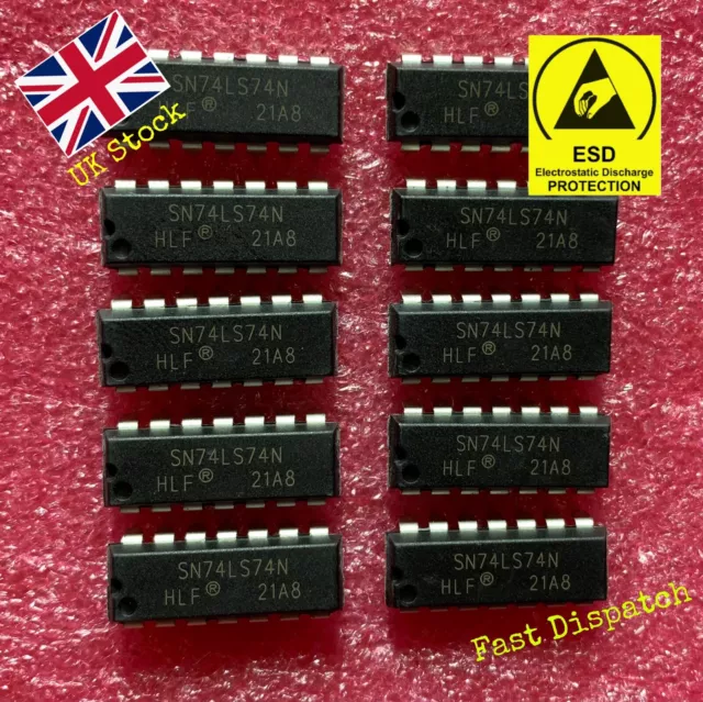 10pcs Deal SN74LS74 Twin D-type Flip Flop HLF IC Chips Sale NEW Stock in UK
