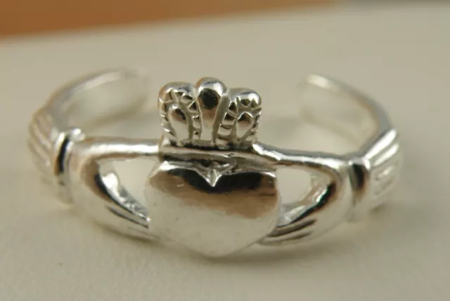 Sterling Silver Claddagh Toe Ring or Pinkie about a size 4.50