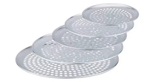 Aluminium Pizza pans 10 inch 10" size with holes perforated - Pack of 10