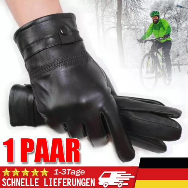 BW Bundeswehr Lederhandschuhe Schwarz Herren Gefüttert Winter Leder Handschuhe