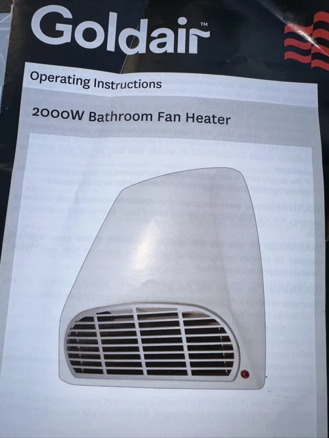 MISTRAL 2000W WALL Mounted Bathroom Fan Heater - White $94.99 - PicClick AU