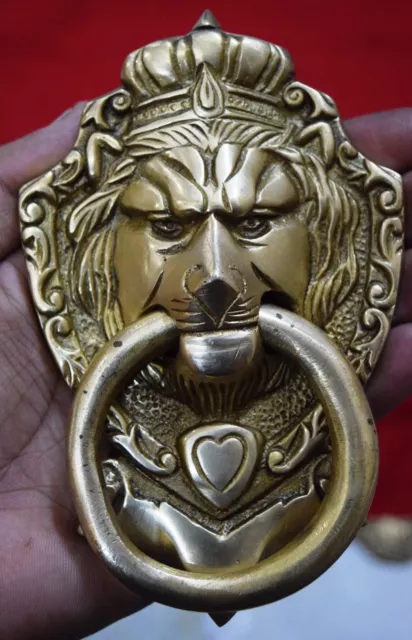 Lion Face Door Knocker Brass lion With Crown door Bell door Hanging Item MG24 2