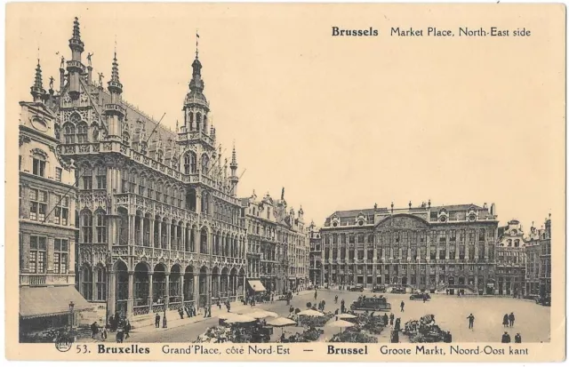 Bruxelles Belgique Grande Place Nord Est CPA animée écrite vers 1920-30