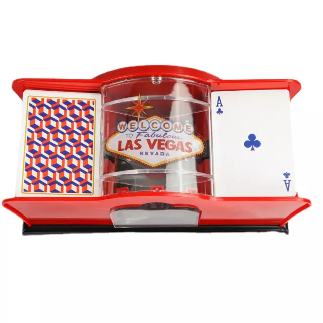 Evelots Playing Card Shuffler – 2 Decks – leise – einfache Handkurbel –