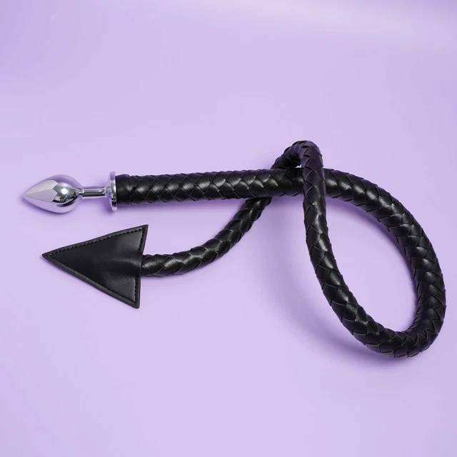 Fouet de bondage en cuir PU avec poignée d'épée pour cils, fétichisme