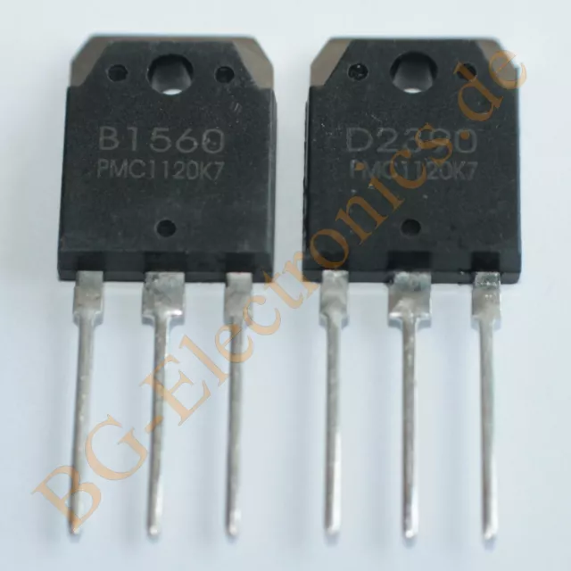 1 x 2SB1560 & 2SD2390 2 komplementär Transistoren 100W -10A -150V  PM TO-3P 2pcs