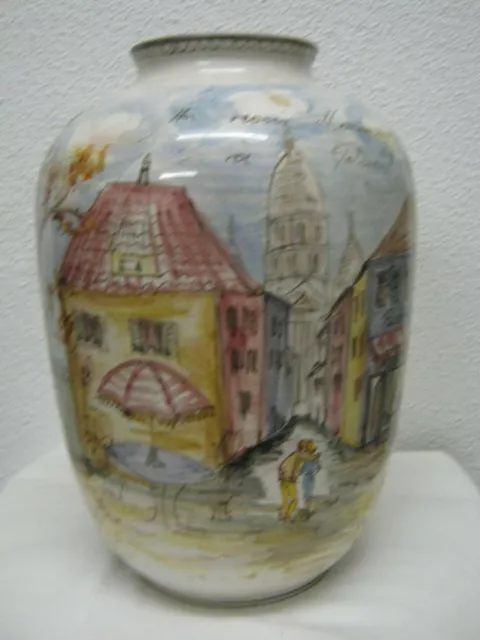 Bodenvase Ulmer Keramik - Darstellung Paris - ca. 31 cm 3