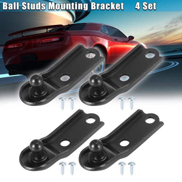4 Set Black Car Ball Studs Mounting Brackets for Gas Struts Shocks 76x24x22mm