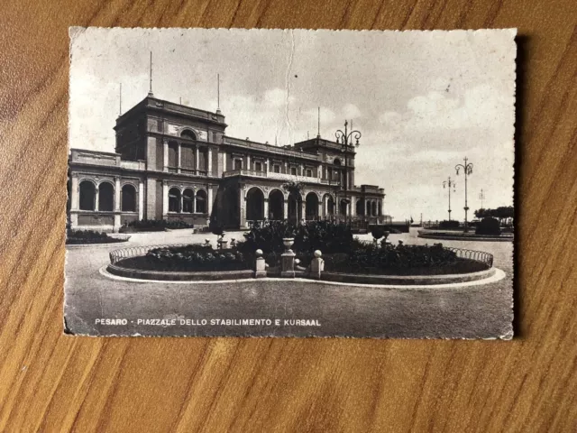 Cartolina Pesaro Piazzale Stabilimento Kursaal Viaggiata 1949 Subalpina Ww