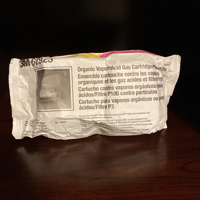3M 60923 Organic Vapor/Acid Gas Replacement Respirator Cartridge/Filter, 1 Pair