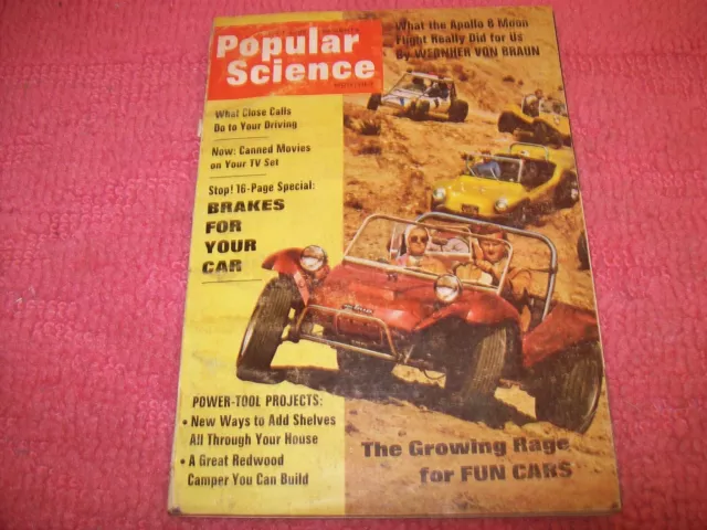 Popular Science March 1969 Apollo 8 Moon Flight Wernher Von Braun Dune Buggy