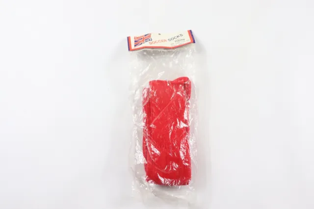 NOS Vintage 80s Union Jacks Youth One Size Nylon Tall Athletic Soccer Socks Red