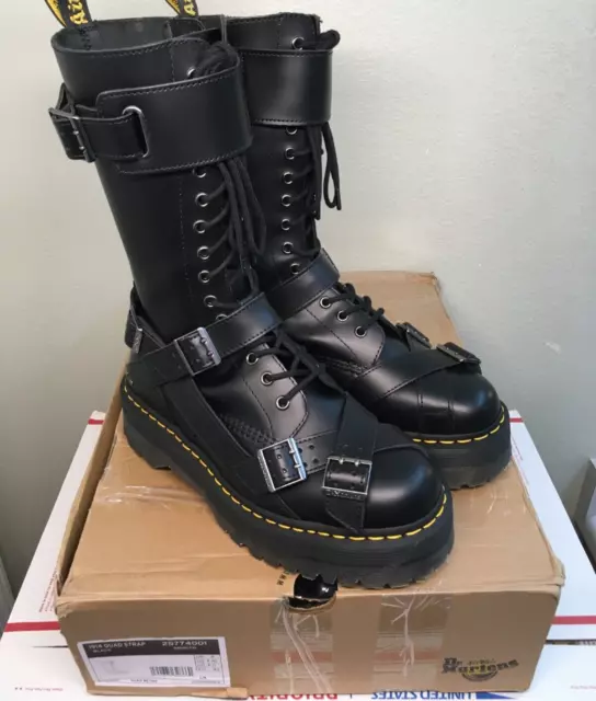 DR MARTENS 10 Platform Quad Strap 1914 boots buckle 14eye jagger