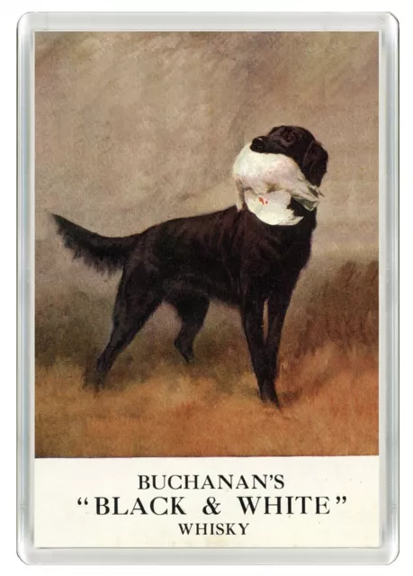 Flat Coated Retriever Whisky Advert Dog Art Print Novelty Fridge Magnet Gift