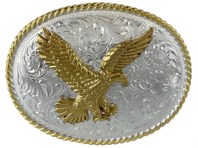 Western Cowboy hellgold American Eagle Gürtelschnalle passt 1-1/2 Zoll (38 mm) Gürtel