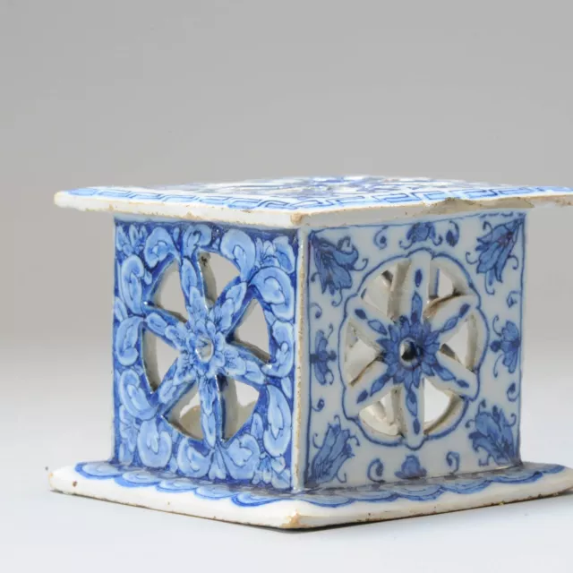 Antique 18th c Miniature Stoof Delftware Dutch Piece For a Doll House Rare!