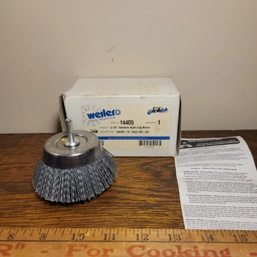 Weiler 14405 2 3/4" Abrasive Nylon Cup Brush Nylox .040/80 Steel Backing