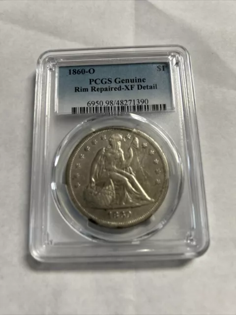 1860-O Seated Liberty Silver Dollar Pcgs