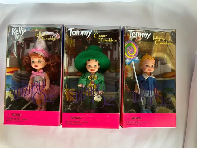 BARBIE Kelly Tommy Doll THE WIZARD OF OZ Lot  3 Mayor Lollipop Lullaby Munchkin