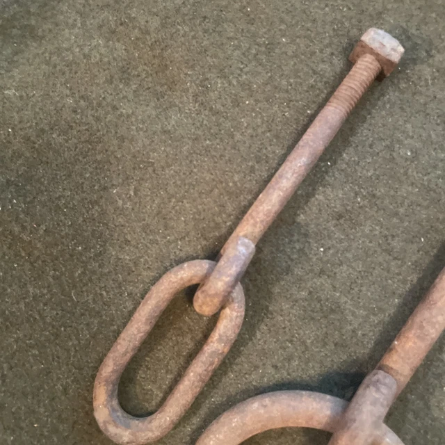 Antique Vintage hanger eye Hook forged iron steampunk Repurpose Farmhouse 2