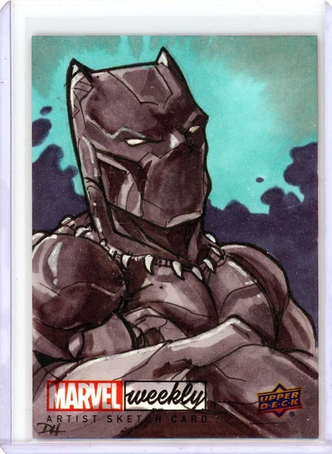 2019 UD Marvel Weekly Sketch Achievements 1/1 David Hindelang Black Panther JS