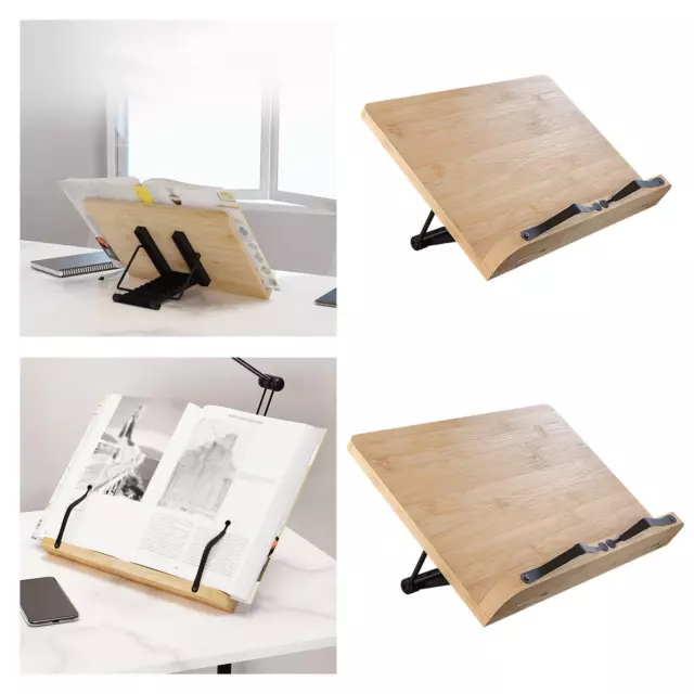 Wooden Book Stand Tablet Holder with Different Adjustable Angles Book