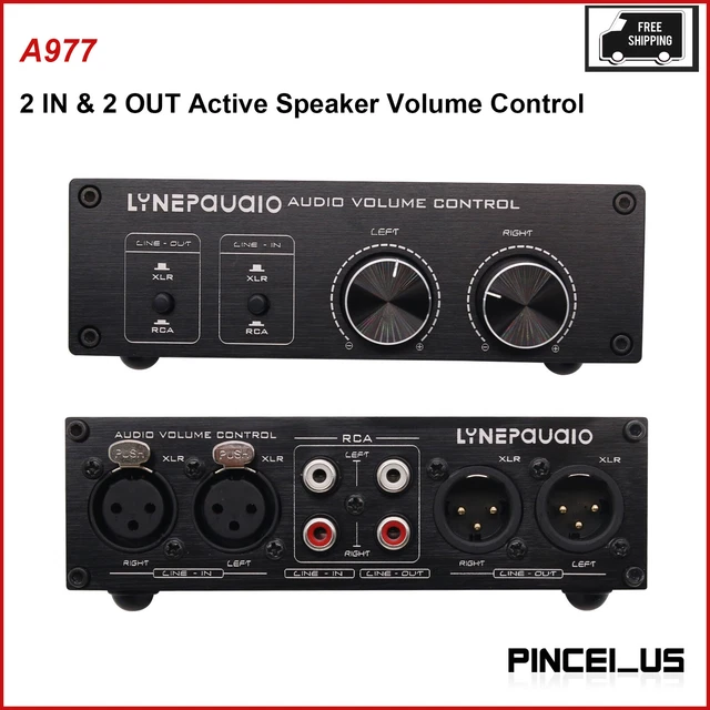 A977 FULLY BALANCED Passive Preamp Active Speaker Volume Control 2 IN