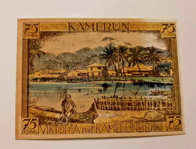German Colony Notgeld 75 Pfennig 1921 *Kamerun Viktoria-Kamerunberg* (15072)