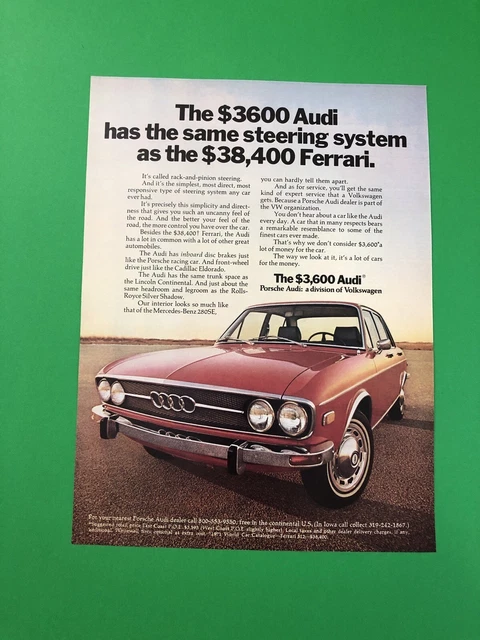 1971 1972 Audi Vintage Original Print Ad Advertisement Printed