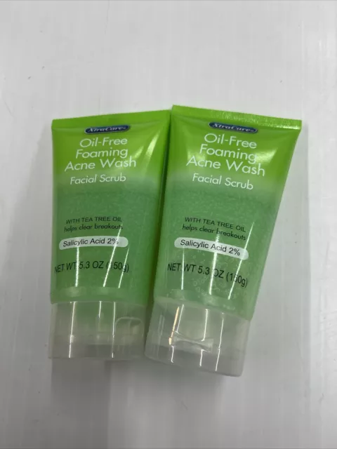 2 exfoliantes faciales de árbol de té aceite ácido salicílico con espuma para acné XtraCare 2%