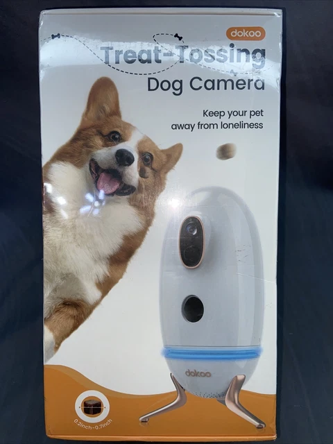 NEW-DOKOO Dog Camera W/Treat Dispenser, 330° View 2K/4MP HD***FAST FREE SHIP***
