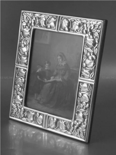 Solid 925 Sterling Stamped Silver Frame Photo Frame Grenade 10x15 (T1)