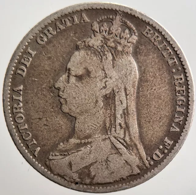 1890 Victoria Shilling Silver Coin | Collectable Grade | a3531