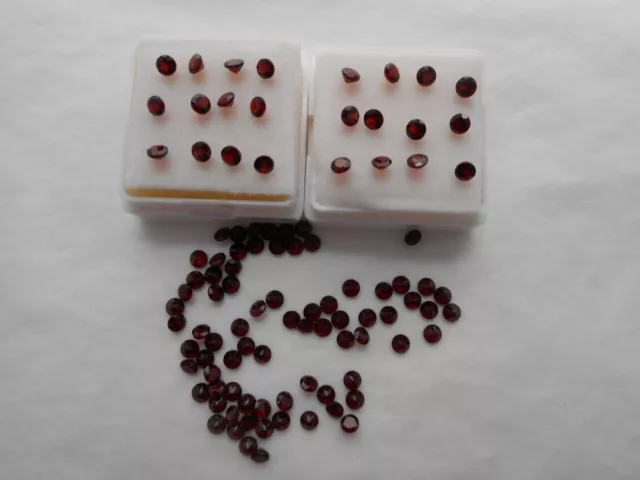 3mm red garnet gemstones,  faceted stones round cut £1.50p each. 2