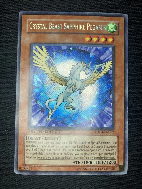 Yu-Gi-Oh! Crystal Beast Sapphire Pegasus - Secret Rare CT04-EN002 (Near Mint, Never Played) 7 thumbnail image