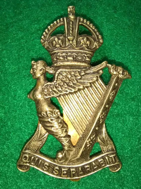 The Royal Irish Rifles King's Crown Cap Badge, 100% Original