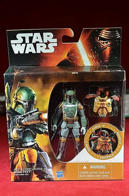 BOBA FETT * STAR WARS *THE FORCE AWAKENS 2015 Disney Hasbro Armor Up Mandalorian