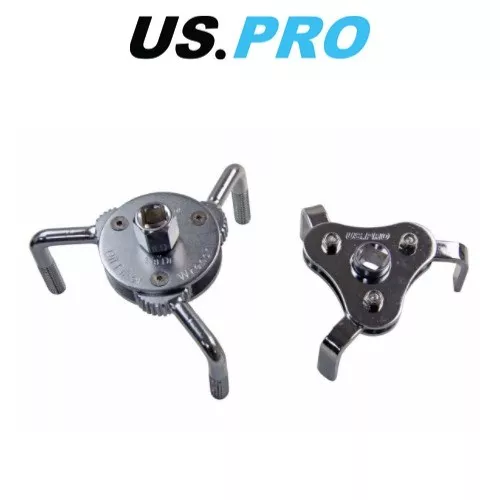 US PRO Professional 2pc 3 Leg Oil Filter Wrench Remover Tool 1/2" and 3/8" 3097