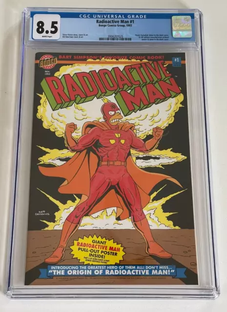 Radioactive Man #1 Glow in the Dark CGC 8.5 Simpsons Bongo Comics w/ Poster