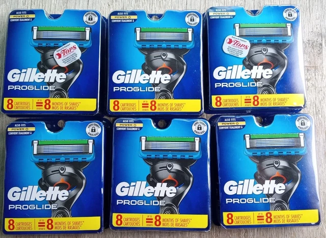 CUCHILLAS DE AFEITAR DE RELLENO GILLETTE PROGLIDE 8 cartuchos 6 paquetes 48 cartuchos total