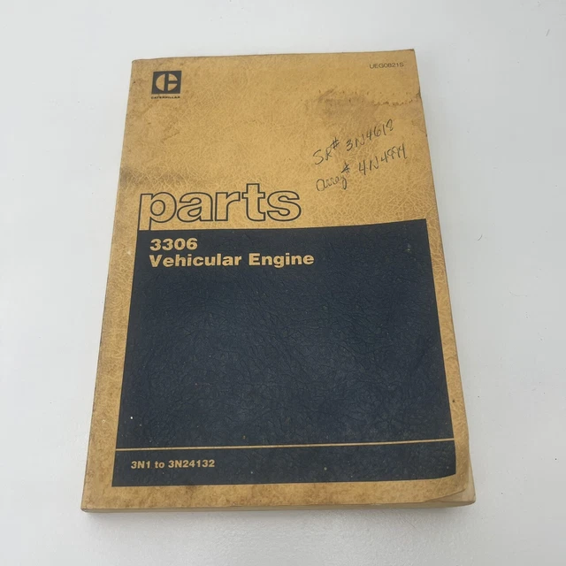 CAT CATERPILLAR PARTS Book 3306 Vehicular Engine Serial Numbers 3N1UP