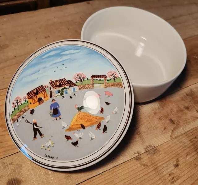 Grande Boîte Bonbonnière Villeroy Et Boch Design Naïf Décor Laplau 3 Diamètre 15