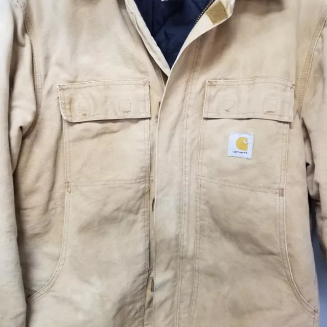DISTRESSED CARHARTT MEN'S Brown C03 BRN Cotton Full Zip Outdoor Jacket ...