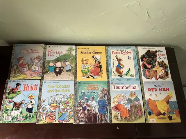 Lot Of 10 A Golden Book Hardcover Picture Books-FAIRY TALES