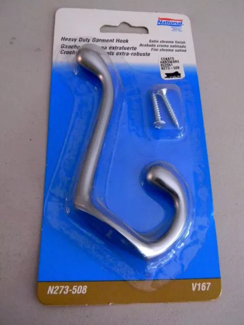 Heavy Duty Garment Hook- Satin Chrome V167