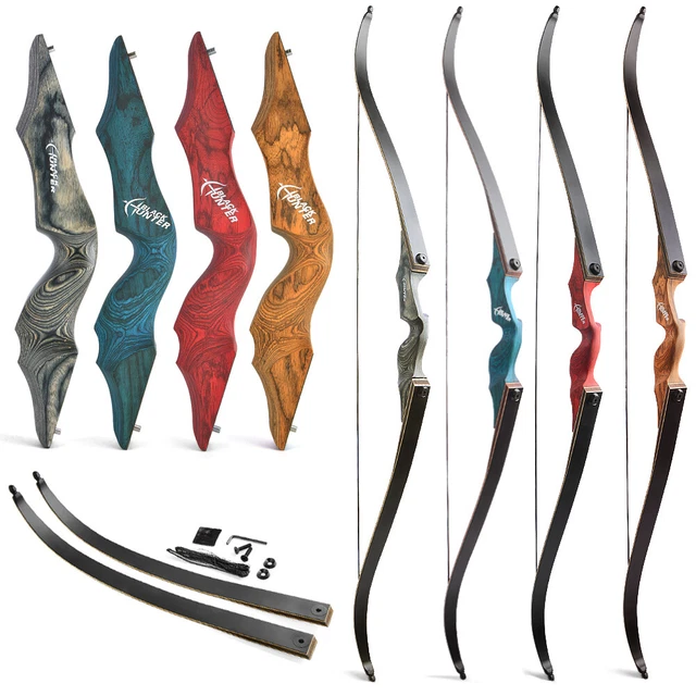 Recurve Riser Sizes 60& TAKEDOWN RECURVE Bow 20-60lbs Limbs Wooden Riser Archery American ...
