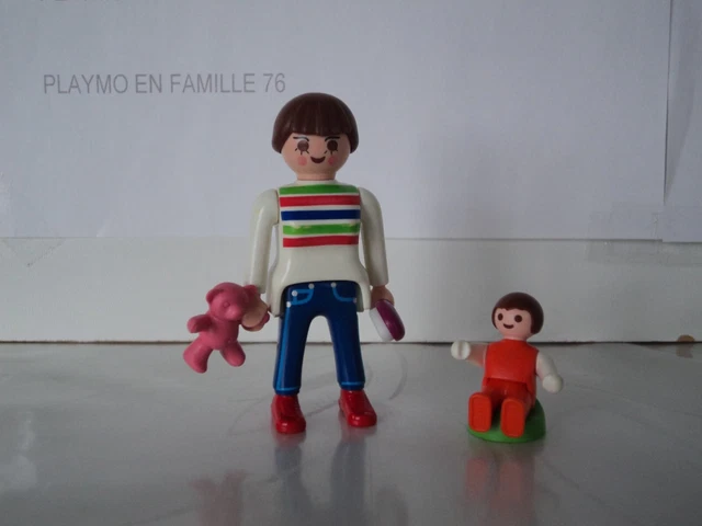 Lot PLAYMOBIL Vintage City Life 2003 - Femme Ménagère Buanderie Set 3206 - Occasion Bon État