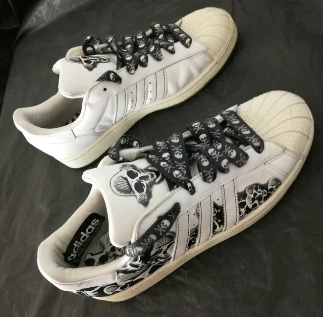 ADIDAS SUPERSTAR SKULL Graphics Trainers UK 8.5 Crossbones VGC 44.99 -  PicClick UK