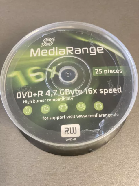 Spindle 25 DVD+R Mediarange - 16X - Neuf sous blister + Boîte De 19 Offerte