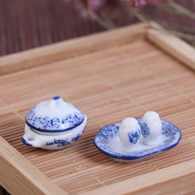 15Pcs/set Dollhouse Mini Ceramics Tableware Bowl Food Dishes Plates Kitc-G8